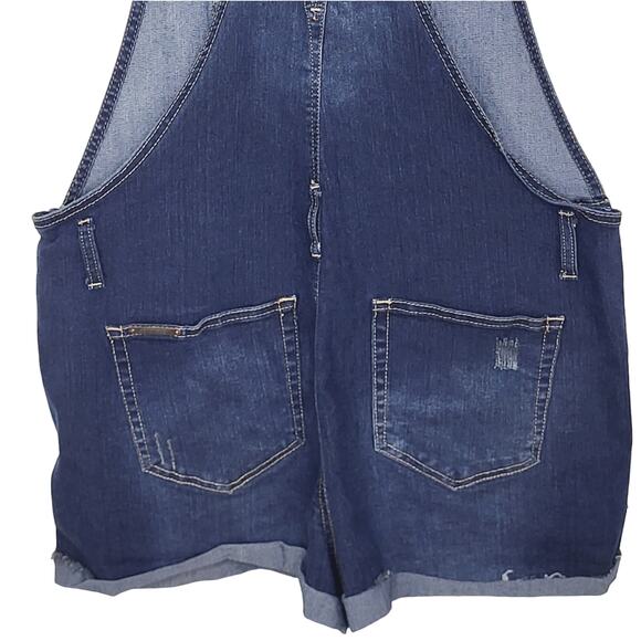 Jordache Vintage Distressed Bib Overall Denim Shorts size XXL - Picture 8 of 10